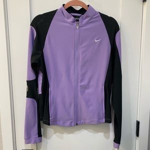 Nike warm up/cool down DRI-fit full zip jacket in purple and black. Sz. L.